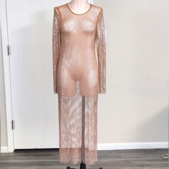 New!Victoria's Secret Shine Mesh Long Slip  Dress - Picture 6 of 9